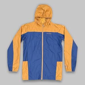 Columbia Interchange Men’s Hooded Windbreaker Jacket - XL - Blue/Yellow